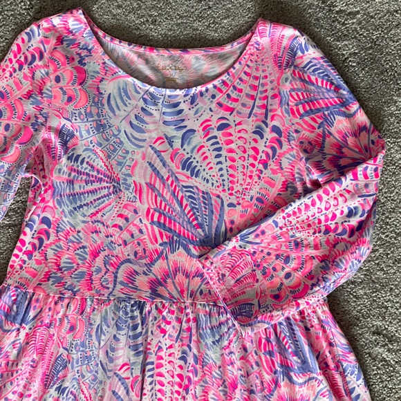 Lilly Pulitzer Geanna Tiered Swing Dress in Raz Berry Sea You Soon - Picture 8 of 15